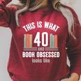 Reader 40s Birthday 40 Years Old Book Lover Reading Comfort Colors Crop Top Raglan Sleeve Sweatshirt Heather Dust