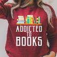 Reader & Library Apparel Addicted To Books Book Lover Raglan Sleeve Sweatshirt Heather Dust