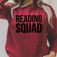 Reader Book Lover Reading Squad Raglan Sleeve Sweatshirt Heather Dust