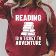 Reader Book Reading Bookworm Librarian Raglan Sleeve Sweatshirt Heather Dust