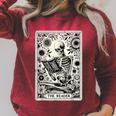 The Reader Skeleton Book Lover Tarot Card Reading Book Raglan Sleeve Sweatshirt Heather Dust