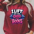 Reader Workout Lift More Books Reading Lover Humor Raglan Sleeve Sweatshirt Heather Dust