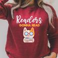 Readers Gonna Read Cat & Book Lover Raglan Sleeve Sweatshirt Heather Dust Readers Gonna Read Cat & Book Lover Raglan Sleeve Sweatshirt Heather Dust