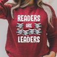 Readers Are Leaders Book Lover Librarian Sayings Quotes Raglan Sleeve Sweatshirt Heather Dust