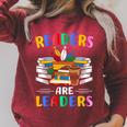 Readers Are Leaders Book Lover Reading Mom Premium Tri-Blend Raglan Sleeve Sweatshirt Heather Dust