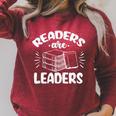 Readers Are Leaders Books Reading Librarian Teacher Bookworm Men Women Kids Raglan Sleeve Sweatshirt Heather Dust