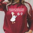 Reading 6-7 Silly Goose Read Books Bookish Bookworm Raglan Sleeve Sweatshirt Heather Dust