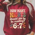 Reading 6 7 Six Seven Meme English Teacher Book Lover Raglan Sleeve Sweatshirt Heather Dust