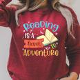 Reading Adventure Librarian Bookworm Book Lover Raglan Sleeve Sweatshirt Heather Dust Reading Adventure Librarian Bookworm Book Lover Raglan Sleeve Sweatshirt Heather Dust