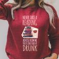 Never Take A Reading Advise For Books & Wine Lover Bookworm Raglan Sleeve Sweatshirt Heather Dust