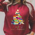 Reading Around The Christmas Tree Books Family Readers Xmas Raglan Sleeve Sweatshirt Heather Dust