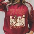 Reading Book Club Western Life We Read At Dawn Cowgirls Raglan Sleeve Sweatshirt Heather Dust