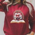 Reading Book Hedgehog Raglan Sleeve Sweatshirt Heather Dust
