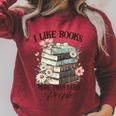 Reading Book Lover Bookish I Like Books More Than People Raglan Sleeve Sweatshirt Heather Dust