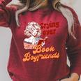 Reading Book Lover Bookish Crying Over Book Boyfriends Raglan Sleeve Sweatshirt Heather Dust
