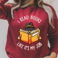 Reading Book Lover Librarian Bibliophile Teacher Raglan Sleeve Sweatshirt Heather Dust