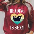 Reading Books In Bathtub Bathing Sexy Bookworm Reading Rats Raglan Sleeve Sweatshirt Heather Dust