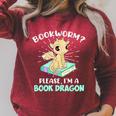 Reading Books Bookworm I Am a Book Dragon Raglan Sleeve Sweatshirt Heather Dust