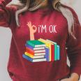 Reading Books Librarian Reader Nerd I'm Ok Raglan Sleeve Sweatshirt Heather Dust Reading Books Librarian Reader Nerd I'm Ok Raglan Sleeve Sweatshirt Heather Dust