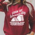 Reading Books Is Life Important Dinosaur Book Raglan Sleeve Sweatshirt Heather Dust
