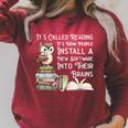 Reading Books Stimulates The Imagination Software For Brains Raglan Sleeve Sweatshirt Heather Dust