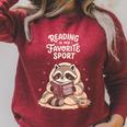 Reading Is My Favorite Sport Book Lover Men Women Raglan Sleeve Sweatshirt Heather Dust