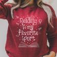Reading Is My Favorite Sport For Reading Book Lovers Raglan Sleeve Sweatshirt Heather Dust
