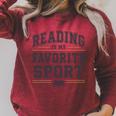 Reading Is My Favorite Sport Bookish Book Nerds Bookworms Raglan Sleeve Sweatshirt Heather Dust