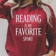 Reading Is My Favorite Sport Literary Reader Book Lover Raglan Sleeve Sweatshirt Heather Dust