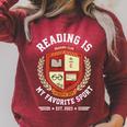 Reading Is My Favorite Sport Varsity Reading Club Book Raglan Sleeve Sweatshirt Heather Dust
