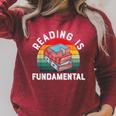 Reading Is Fundamental Book Readers Apparel For Women Men Raglan Sleeve Sweatshirt Heather Dust