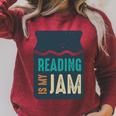 Reading Is My Jam Book Lover And Reading Teacher Raglan Sleeve Sweatshirt Heather Dust Reading Is My Jam Book Lover And Reading Teacher Raglan Sleeve Sweatshirt Heather Dust