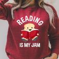 Reading Is My Jam Pun Book Lover & Reading Raglan Sleeve Sweatshirt Heather Dust Reading Is My Jam Pun Book Lover & Reading Raglan Sleeve Sweatshirt Heather Dust