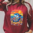 Reading Is Jawsome Shark Book Lover Ocean Tales Raglan Sleeve Sweatshirt Heather Dust