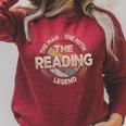 The Reading Legend Retro Books Men Reading Raglan Sleeve Sweatshirt Heather Dust