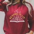 Reading Is Lit Book Lover Reading Teacher Raglan Sleeve Sweatshirt Heather Dust Reading Is Lit Book Lover Reading Teacher Raglan Sleeve Sweatshirt Heather Dust