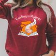 Reading Is Magical Book Lover & Axolotl Raglan Sleeve Sweatshirt Heather Dust