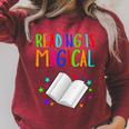 Reading Is Magical I Love To Read Book Lovers Teacher Raglan Sleeve Sweatshirt Heather Dust