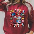 Reading Outfit I’m a Book Character For Teachers And Raglan Sleeve Sweatshirt Heather Dust