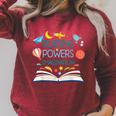 Reading Powers Imagination Books Bibliophile Teacher Men Women Kids Raglan Sleeve Sweatshirt Heather Dust