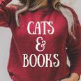 Reading Quote Cats & Books Reader Librarian Cat Mom Kitten Raglan Sleeve Sweatshirt Heather Dust