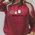 Reading Season Book Lover Librarian Cozy Bookworm Raglan Sleeve Sweatshirt Heather Dust