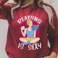 Reading Is Sexy Book Lover Fun Literary Raglan Sleeve Sweatshirt Heather Dust