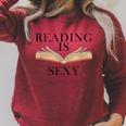 Reading Is Sexy Bookworm Book Lover Reading Is Sexy Raglan Sleeve Sweatshirt Heather Dust