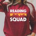 Reading Squad Book Lover And Reading Teacher For Men Women Kids Raglan Sleeve Sweatshirt Heather Dust