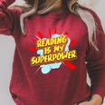 Reading Is My Superpower For a Book Lovers Readers Reading Raglan Sleeve Sweatshirt Heather Dust