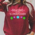 Reading Is My Superpower Boy Girl Book Lover Reader T Shirt Raglan Sleeve Sweatshirt Heather Dust