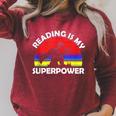 Reading Is My Superpower Design Book Design Book Lovers Raglan Sleeve Sweatshirt Heather Dust