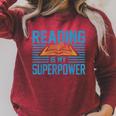 Reading Is My Superpower Read Books Lover Womens Mens Raglan Sleeve Sweatshirt Heather Dust