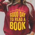 Reading Teacher Bookworm Its A Good Day To Read A Book Raglan Sleeve Sweatshirt Heather Dust